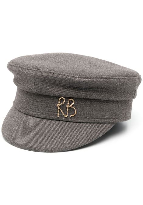 Cappello baker boy con logo in grigio Ruslan baginskiy - donna